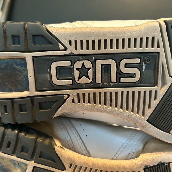 1980’s Converse CONS Vintage White & Grey High Top Leather Basketball Shoes 8.5 - Picture 10 of 16